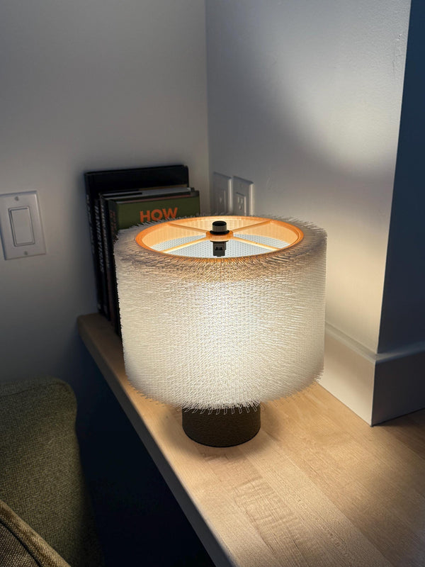 Shag Beam - Ivory Fuzzy Lamp