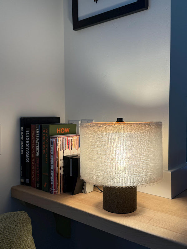 Shag Beam - Ivory Fuzzy Lamp