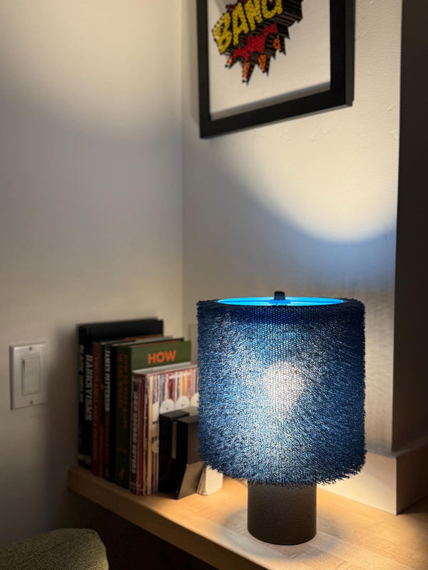 Shag Beam - Blue Fuzz Lamp