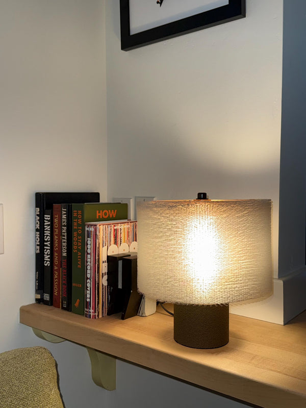 Shag Beam - Ivory Fuzzy Lamp
